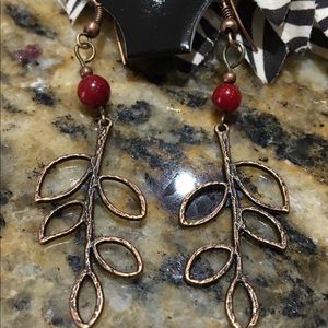 Copper Leaf Earrings